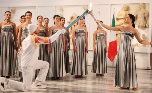 THE LIGHTING OF THE OLYMPIC FLAME IN MILANO CORTINA