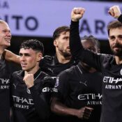 PREMIER LEAGUE :  FULHAM VS MANCHESTER CITY – 02/11/2025 (PHOTO – MAN CITY CELEBRATE)