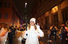 OLYMPIC TORCH RELAY HIGHLIGHTS!  (PHOTO – ESTER BALASSINI CARRIES THE TORCH)
