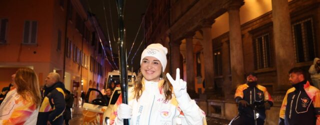 OLYMPIC TORCH RELAY HIGHLIGHTS!  (PHOTO – ESTER BALASSINI CARRIES THE TORCH)