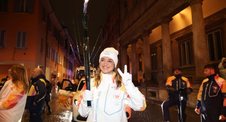 OLYMPIC TORCH RELAY HIGHLIGHTS!  (PHOTO – ESTER BALASSINI CARRIES THE TORCH)