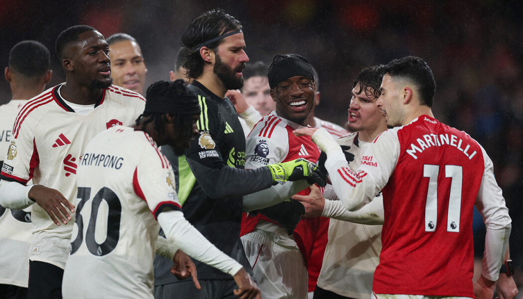 PREMIER LEAGUE :  ARSENAL VS LIVERPOOL – 08/01/2026  (PHOTO – THINGS GOT A LITTLE FEISTY AT THE END OF THE MATCH!)