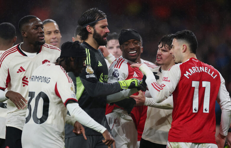 PREMIER LEAGUE :  ARSENAL VS LIVERPOOL – 08/01/2026  (PHOTO – THINGS GOT A LITTLE FEISTY AT THE END OF THE MATCH!)