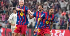 SPANISH SUPER CUP FINAL :  BARCELONA VS REAL MADRID – 11/01/2026 – (PHOTO – RAPHINHA CELEBRATES)