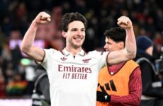 PREMIER LEAGUE : BOURNEMOUTH VS ARSENAL – 03/01/2026  (PHOTO – DECLAN RICE CELEBRATES)