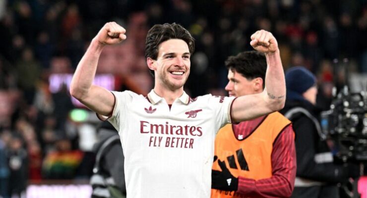 PREMIER LEAGUE : BOURNEMOUTH VS ARSENAL – 03/01/2026  (PHOTO – DECLAN RICE CELEBRATES)