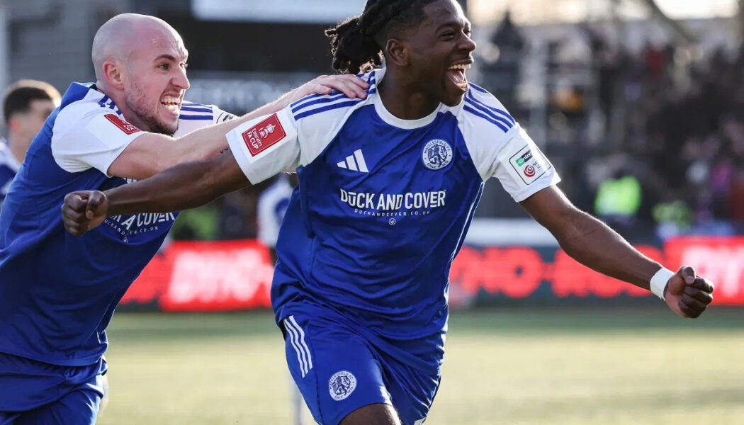 FA CUP :  MACCLESFIELD VS CRYSTAL PALACE – 10/01/2026 (PHOTO ISAAC BUCKLEY-RICKETTS CELEBRATES)