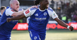 FA CUP :  MACCLESFIELD VS CRYSTAL PALACE – 10/01/2026 (PHOTO ISAAC BUCKLEY-RICKETTS CELEBRATES)