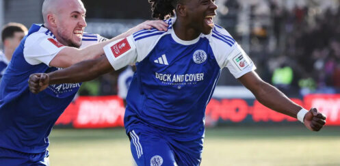 FA CUP :  MACCLESFIELD VS CRYSTAL PALACE – 10/01/2026 (PHOTO ISAAC BUCKLEY-RICKETTS CELEBRATES)
