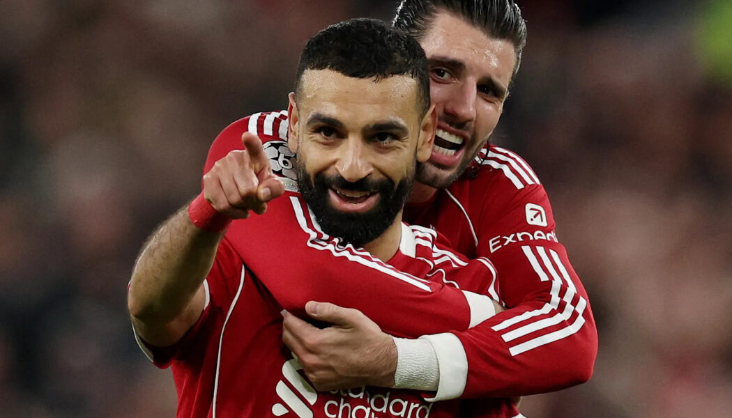 CHAMPIONS LEAGUE :  18/03/2026  (PHOTO – MO SALAH CELEBRATES SCORING HIS 50TH CHAMPIONS LEAGUE GOAL!)