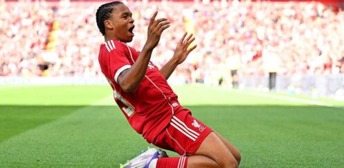 PREMIER LEAGUE :  SATURDAY – 11/04/2026  (PHOTO – RIO NGUMOHA CELEBRATES)
