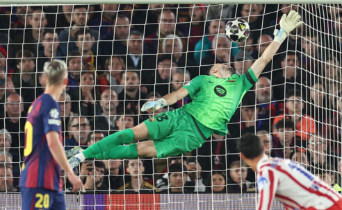 CHAMPIONS LEAGUE QUARTER FINALS :  08/04/2026  (PHOTO – JULIAN ALVAREZ SCORES FOR ATLETICO MADRID)