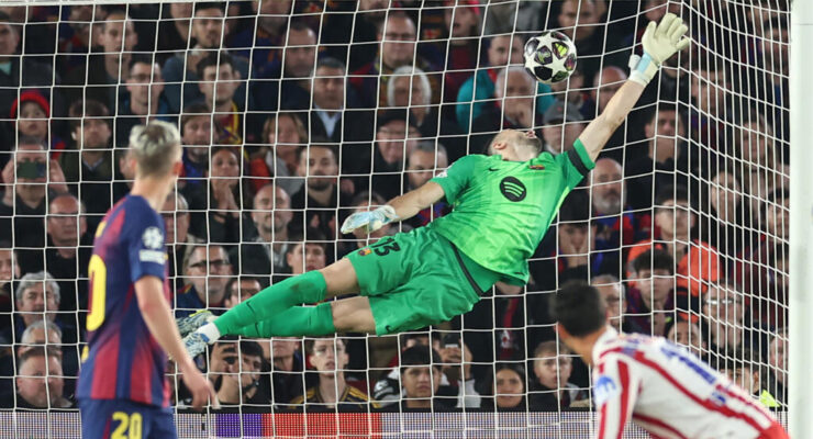 CHAMPIONS LEAGUE QUARTER FINALS :  08/04/2026  (PHOTO – JULIAN ALVAREZ SCORES FOR ATLETICO MADRID)