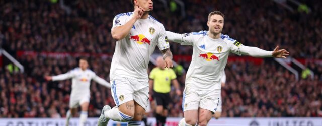 PREMIER LEAGUE : MANCHESTER UNITED VS LEEDS UNITED – 13/04/2026   (PHOTO – NOAH OKAFOR SCORED A BRACE FOR LEEDS)