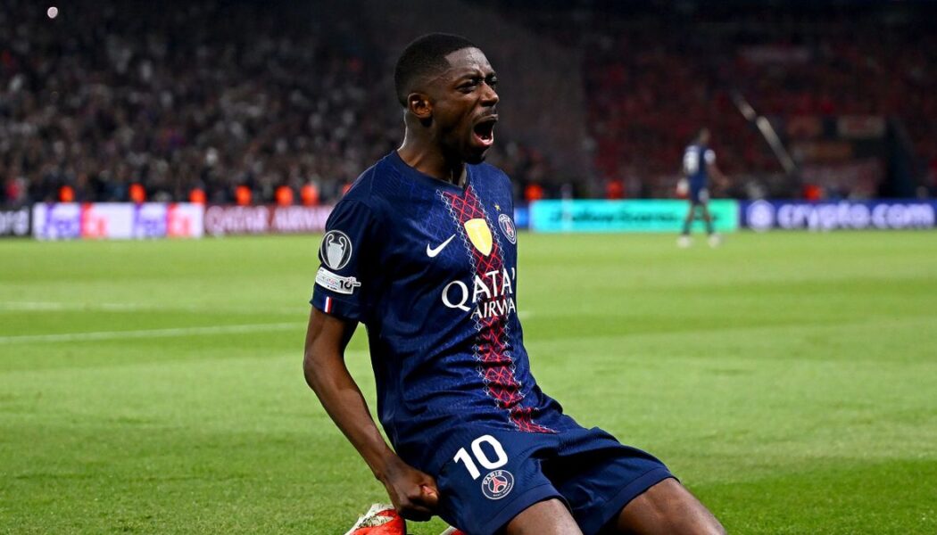 CHAMPIONS LEAGUE SEMI-FINAL :  PARIS SAINT GERMAIN VS BAYERN MUNICH – 28/04/2026  (PHOTO – OUSMANE DEMBELE CELEBRATES SCORING A BRACE)