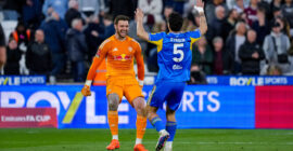 FA CUP QUARTER FINAL : WEST HAM UNITED VS LEEDS UNITED – 05/04/2026 (PHOTO – LUCAS PERRI AND PASCAL STRUIJK CELEBRATE AFTER PENALTY SHOOT-OUT)