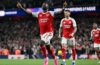 CHAMPIONS LEAGUE SEMI-FINAL : ARSENAL VS ATLETICO MADRID – 05/05/2026 (PHOTO – BUKAYO SAKA CELEBRATES)