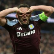EUROPA LEAGUE SEMI-FINALS : THURSDAY – 07/05/2026 (PHOTO – JOHN MCGINN CELEBRATES SCORING A BRACE FOR ASTON VILLA)
