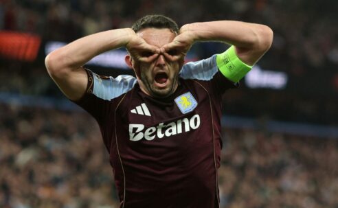 EUROPA LEAGUE SEMI-FINALS : THURSDAY – 07/05/2026 (PHOTO – JOHN MCGINN CELEBRATES SCORING A BRACE FOR ASTON VILLA)