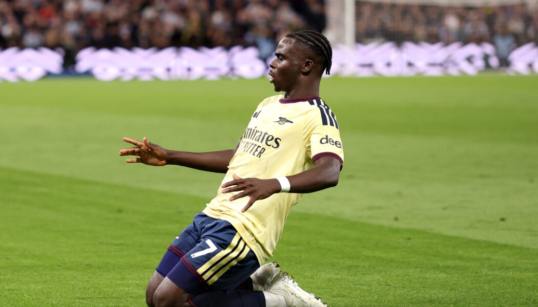 PREMIER LEAGUE : ASTON VILLA VS ARSENAL – 31/08/2026  (PHOTO – BUKAYO SAKA CELEBRATES)