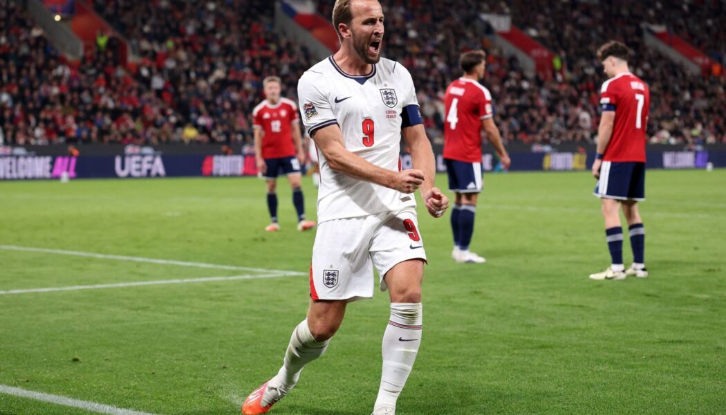 UEFA NATIONS LEAGUE : ENGLAND VS CZECHIA – 06/10/2026  (PHOTO – HARRY KANE CELEBRATES SCORING A BRACE)