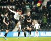 SKY BET LEAGUE ONE : DERBY COUNTY VS BURTON ALBION – 15/01/2024  (PHOTO – JAMES COLLINS SCORES FOR DERBY COUNTY)