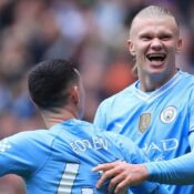 PREMIER LEAGUE : MANCHESTER CITY VS EVERTON – 10/02/2024 – (PHOTO – ERLING HAALAND SHINES AGAINST EVERTON, SCORING A BRILLIANT BRACE!)