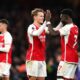 PREMIER LEAGUE – 04/02/2024 (PHOTO – BUKAYO SAKA, MARTIN ODEGAARD AND ARSENAL TEAM CELEBRATE)