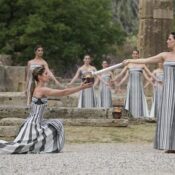 THE OLYMPIC FLAME FOR THE OLYMPIC GAMES PARIS 2024 IS LIT IN SYMBOLIC CEREMONY IN ANCIENT OLYMPIA