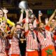 EUROPA CONFERENCE LEAGUE FINAL : OLYMPIACOS VS FIORENTINA – 29/05/2024  (PHOTO – OLYMPIACOS CELEBRATE WITH THEIR TROPHY)