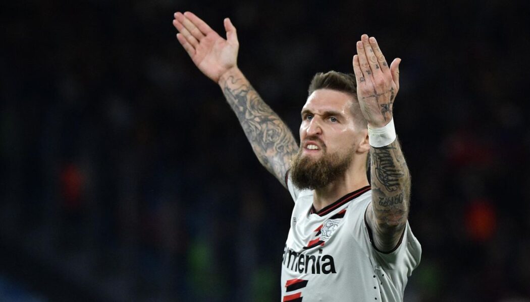 EUROPA LEAGUE : 02/05/2024  (PHOTO – LEVERKUSEN’S ROBERT ANDRICH CELEBRATES)