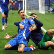 EUROS 2024 – 24/06/2024  (PHOTO – ITALY’S ZACCAGNI CELEBRATES SCORING IN EXTRA TIME)