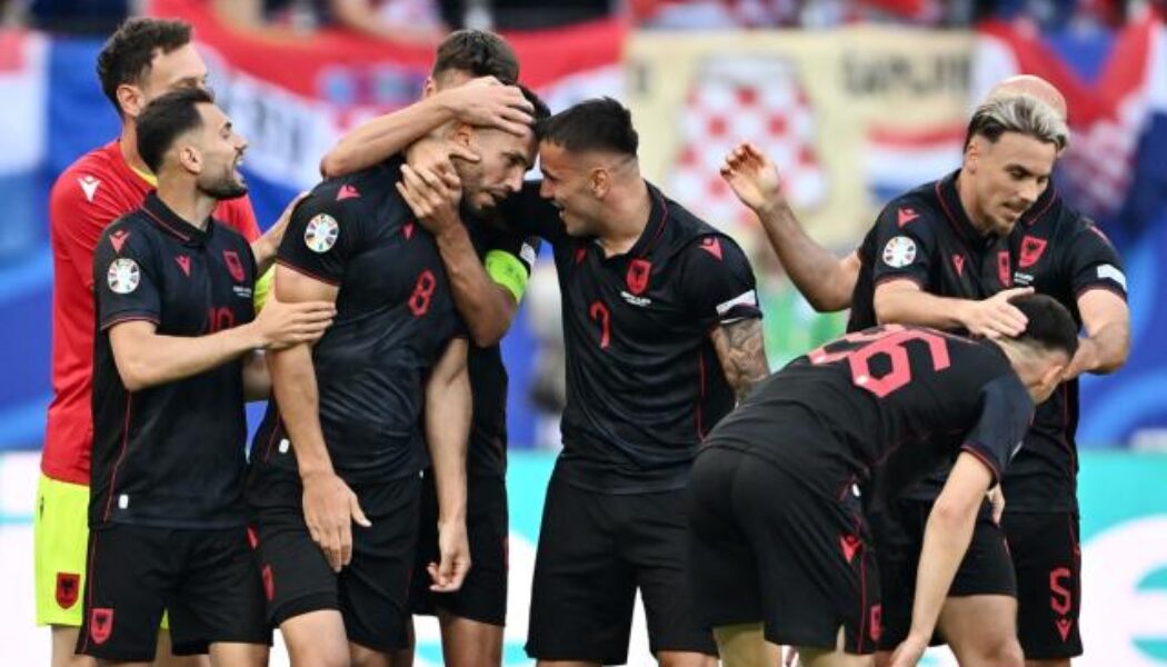 EUROS 2024: 19/06/2024  (PHOTO – ALBANIA’S GJASULA CELEBRATES AFTER SCORING IN STOPPAGE TIME!)