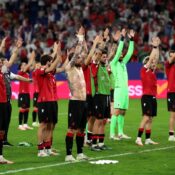 EUROS 2024:  26/06/2024   (PHOTO – GEORGIA CELEBRATE WITH THEIR FANS)