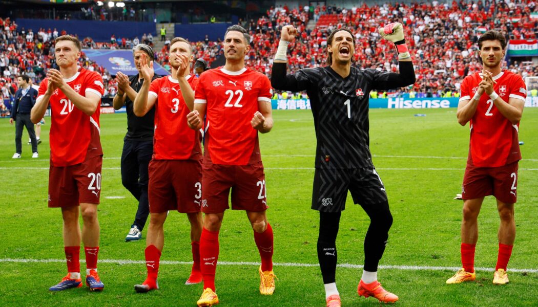 EUROS 2024:  HUNGARY VS SWITZERLAND – 15/06/2024  (PHOTO – SWITZERLAND CELEBRATE WITH THEIR FANS)