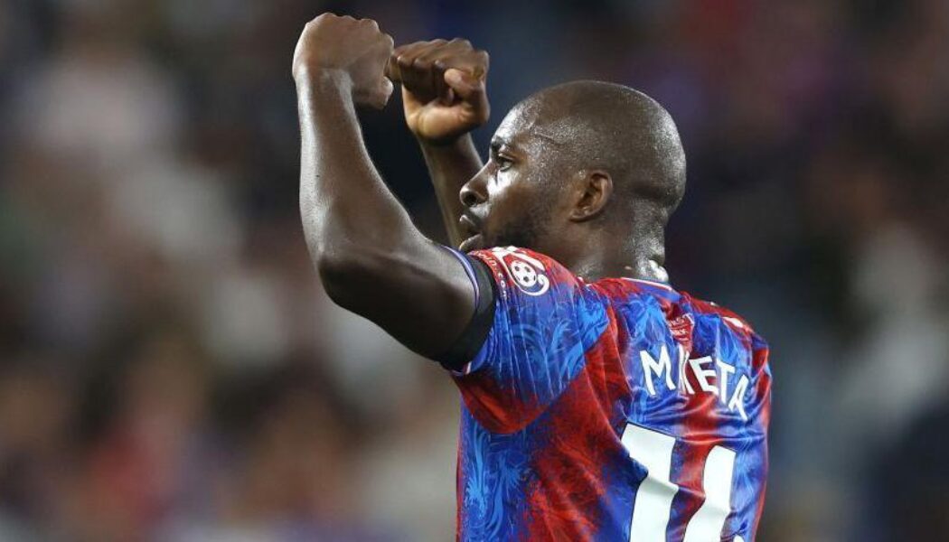 CARABAO CUP – 27/08/2024  (PHOTO – JEAN-PHILIPPE MATETA CELEBRATES SCORING A BRACE FOR CRYSTAL PALACE!)