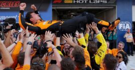 HIGHLIGHTS OF THE MIAMI GRAND PRIX 2024  (PHOTO – LANDO NORRIS IS CONGRATULATED BY HIS TEAM!)