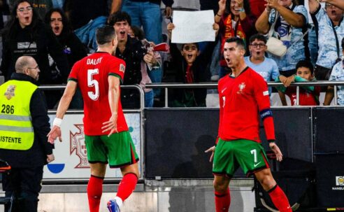 UEFA NATIONS LEAGUE : PORTUGAL VS SCOTLAND – 08/09/2024  (PHOTO – CRISTIANO RONALDO CELEBRATES)