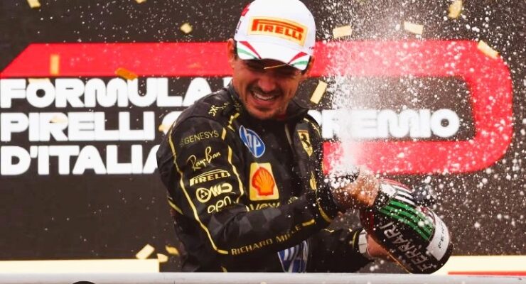 HIGHLIGHTS OF THE MONZA GRAND PRIX, ITALY 2024  (PHOTO – CHARLES LECLERC CELEBRATES ON THE PODIUM)