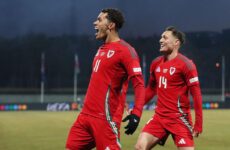 UEFA NATIONS LEAGUE : ICELAND VS WALES – 11/10/2024   (PHOTO – WALES’S BRENNAN JOHNSON CELEBRATES)