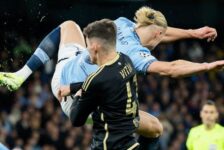 UEFA CHAMPIONS LEAGUE:  WEDNESDAY – 23/10/2024  (PHOTO – SENSATIONAL ACROBATICS FROM ERLING HAALAND)