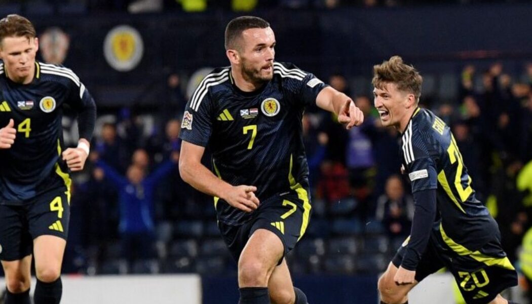 UEFA NATIONS LEAGUE: 15/11/2024  (PHOTO – JOHN MCGINN CELEBRATES)