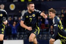 UEFA NATIONS LEAGUE: 15/11/2024  (PHOTO – JOHN MCGINN CELEBRATES)