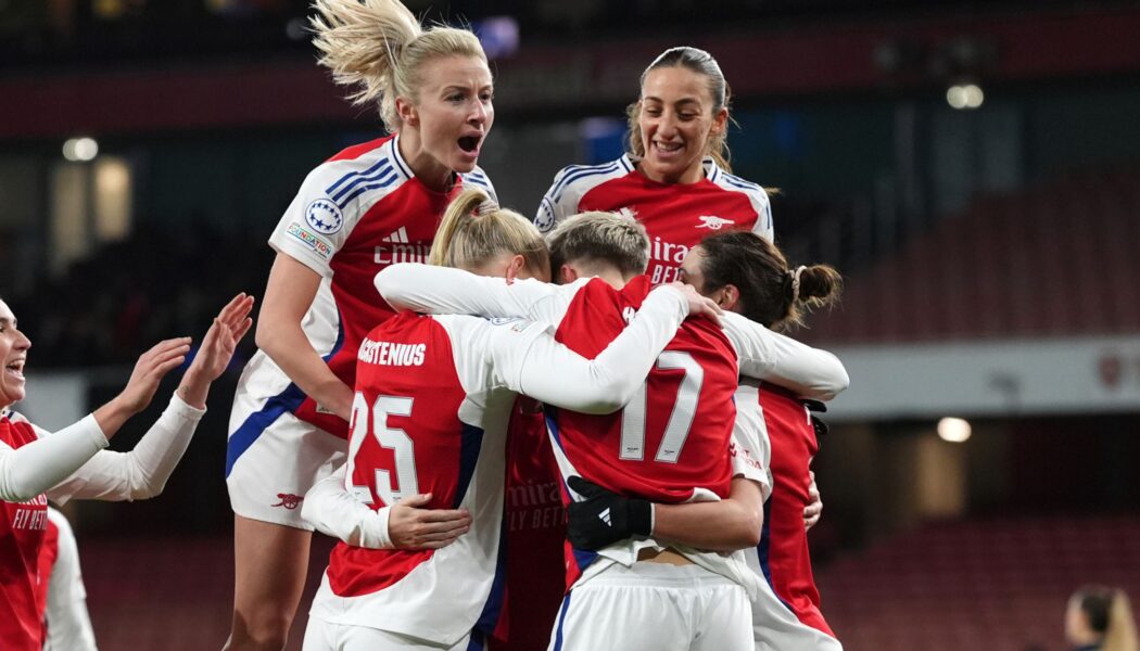 UEFA WOMEN’S CHAMPIONS LEAGUE : THURSDAY – 21/11/2024  (PHOTO – ARSENAL LADIES CELEBRATE)