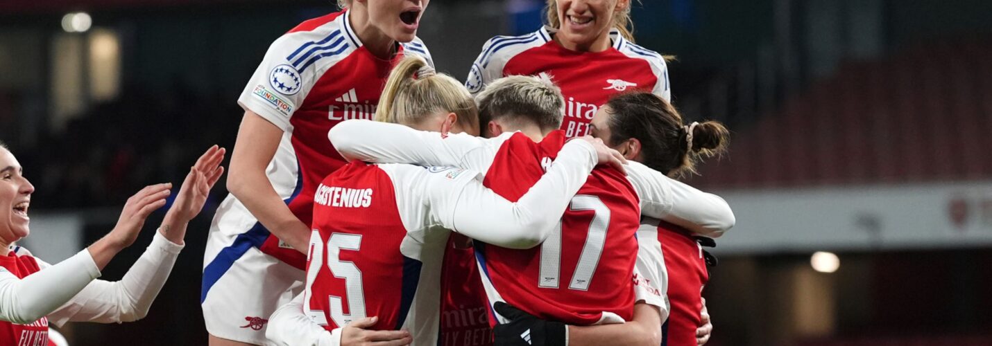 UEFA WOMEN’S CHAMPIONS LEAGUE : THURSDAY – 21/11/2024  (PHOTO – ARSENAL LADIES CELEBRATE)