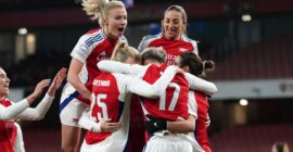 UEFA WOMEN’S CHAMPIONS LEAGUE : THURSDAY – 21/11/2024  (PHOTO – ARSENAL LADIES CELEBRATE)