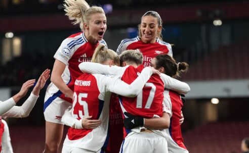 UEFA WOMEN’S CHAMPIONS LEAGUE : THURSDAY – 21/11/2024  (PHOTO – ARSENAL LADIES CELEBRATE)