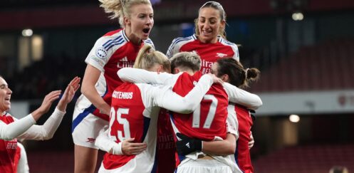 UEFA WOMEN’S CHAMPIONS LEAGUE : THURSDAY – 21/11/2024  (PHOTO – ARSENAL LADIES CELEBRATE)