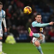 CHAMPIONSHIP : FRIDAY – 06/12/2024  (PHOTO – CONNOR ROBERTS SCORES FOR BURNLEY – ASSISTED BY THE WIND!)