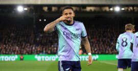 PREMIER LEAGUE : SATURDAY – 21/12/2024  (PHOTO – GABRIEL JESUS CELEBRATES)